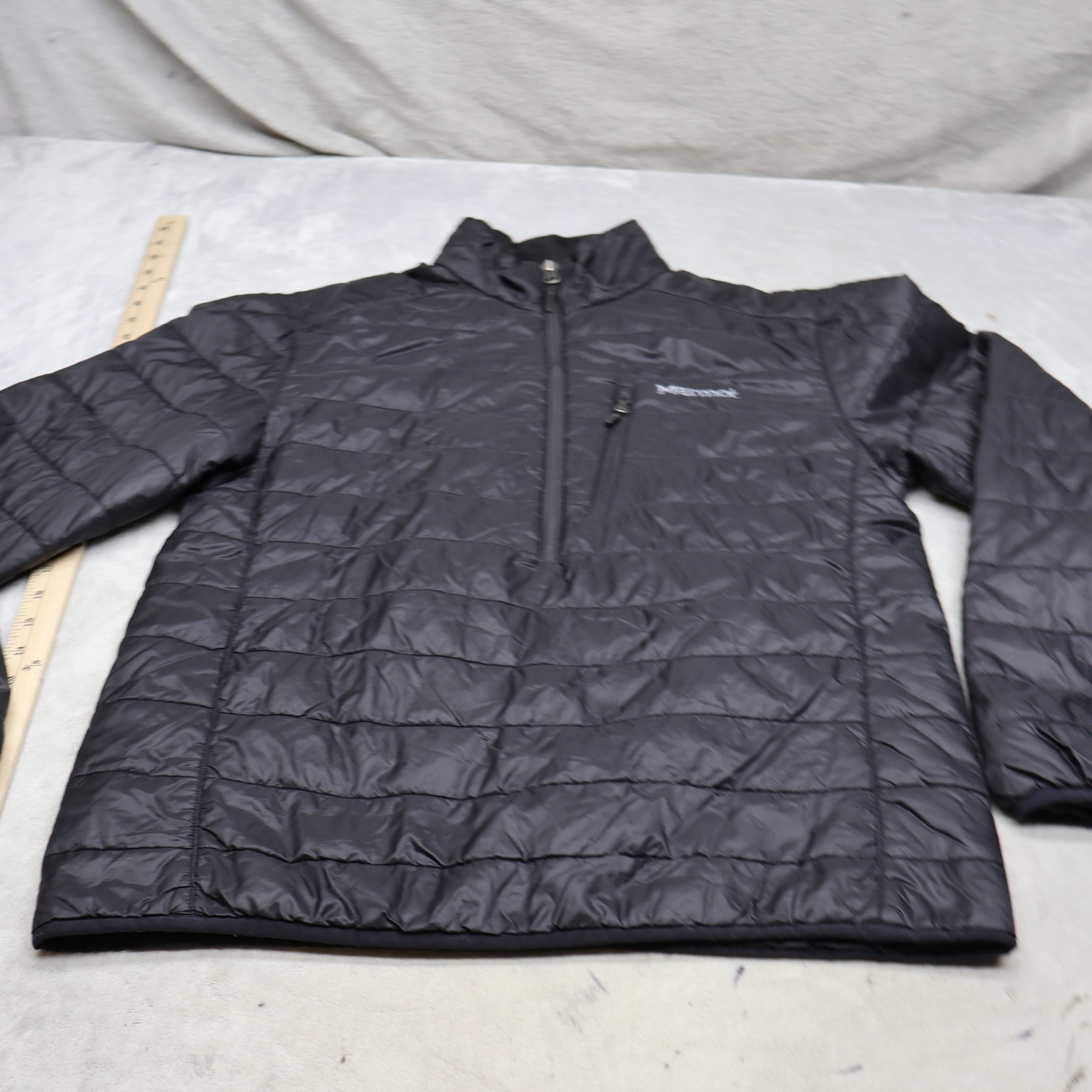 Marmot Jacket Mens Medium Black Solaris Quilted 1/2 Zip Pullover Outdoor Hiking